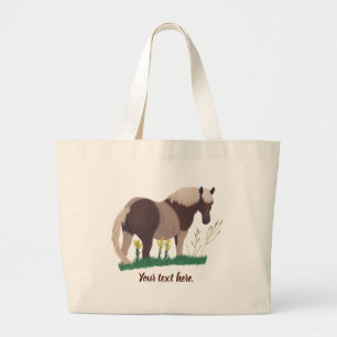Din text, vackra Horse Painting Tote bags Jumbo Tygkasse