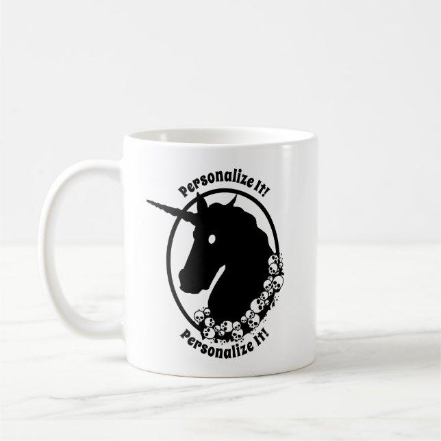 DIN TEXT Zombie Enhörning Kaffemugg (Vänster)