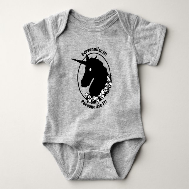 DIN TEXT Zombie Unicorn T Shirt (Framsida)
