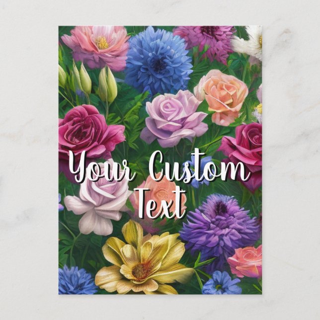 Din textblandad blomma 11 Springtime-mall Helg Vykort (Framsida)