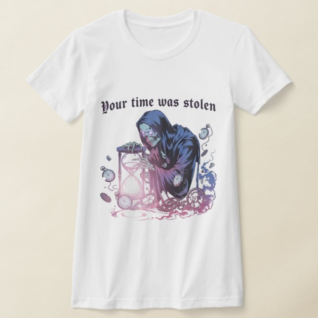 "Din Tid Stals" Gotisk Estetisk T-Shirt  (Laydown)