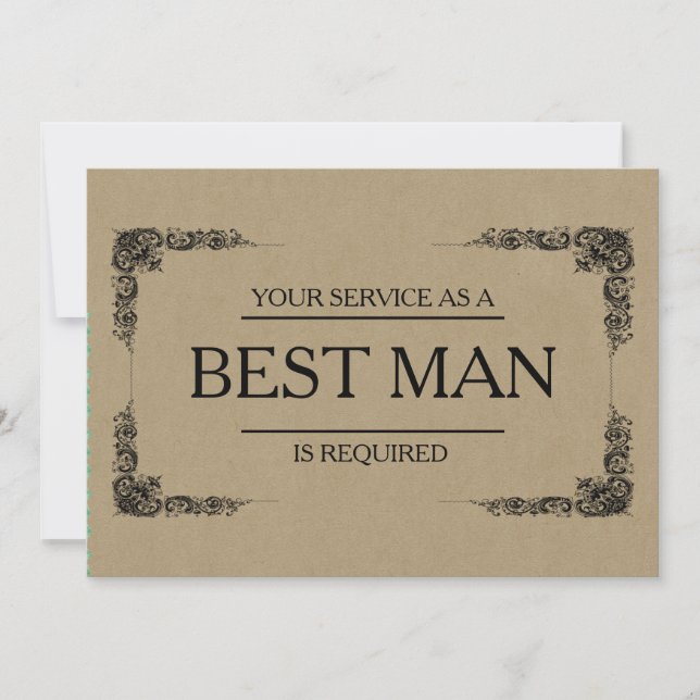 Din tjänst är begärd som bästa Groomsman Inbjudningar (Framsida)