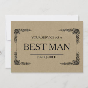Din tjänst är begärd som bästa Groomsman Inbjudningar