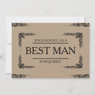 Din tjänst är begärd som bästa Groomsman Inbjudningar