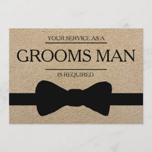 Din tjänst är begärd som bästa Groomsman Inbjudningar