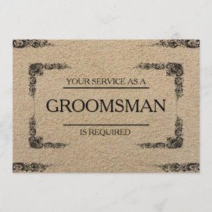 Din tjänst är begärd som Groomsman Inbjudningar