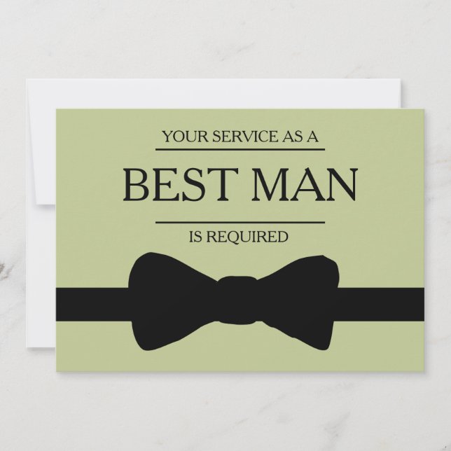 Din tjänst begärs som best man brudtjänare inbjudningar (Framsida)