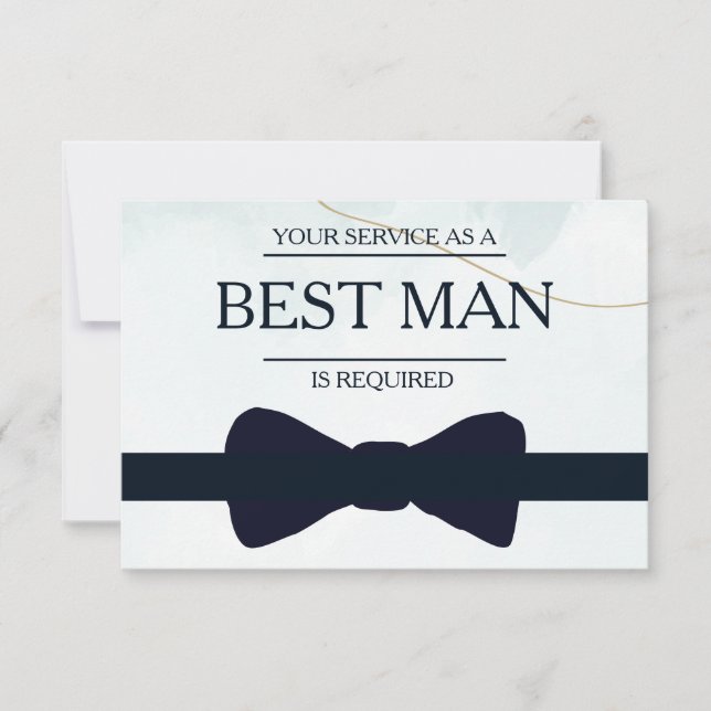Din tjänst begärs som best man brudtjänare vid inbjudningar (Framsida)