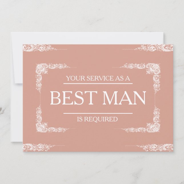 Din tjänst har begärts som bästa man Groomsman i Inbjudningar (Framsida)