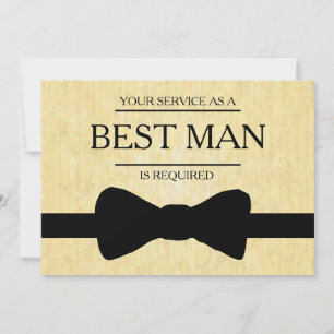 Din tjänst har begärts som bästa man Groomsman i Inbjudningar