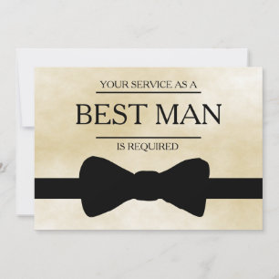 Din tjänst har begärts som bästa man Groomsman i Inbjudningar