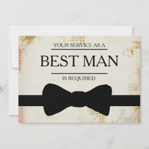 Din tjänst har begärts som bästa man Groomsman i Inbjudningar
