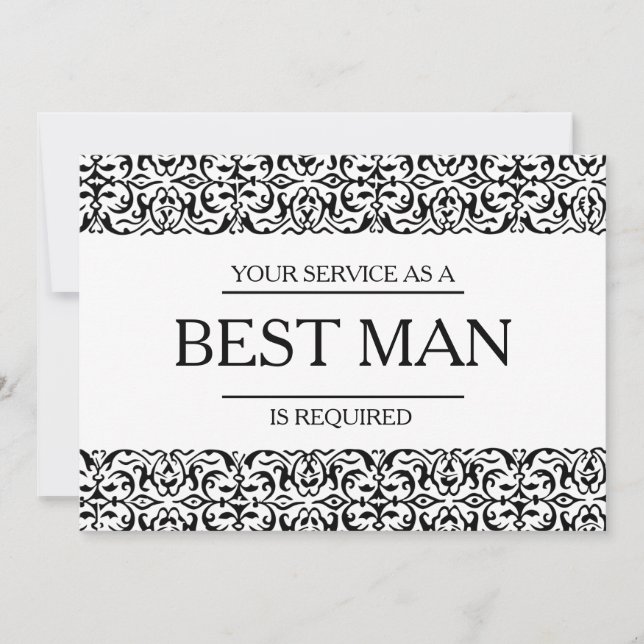 Din tjänst har begärts som bäste man Groomsman Inbjudningar (Framsida)