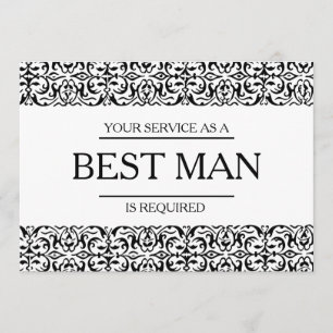 Din tjänst har begärts som bäste man Groomsman Inbjudningar