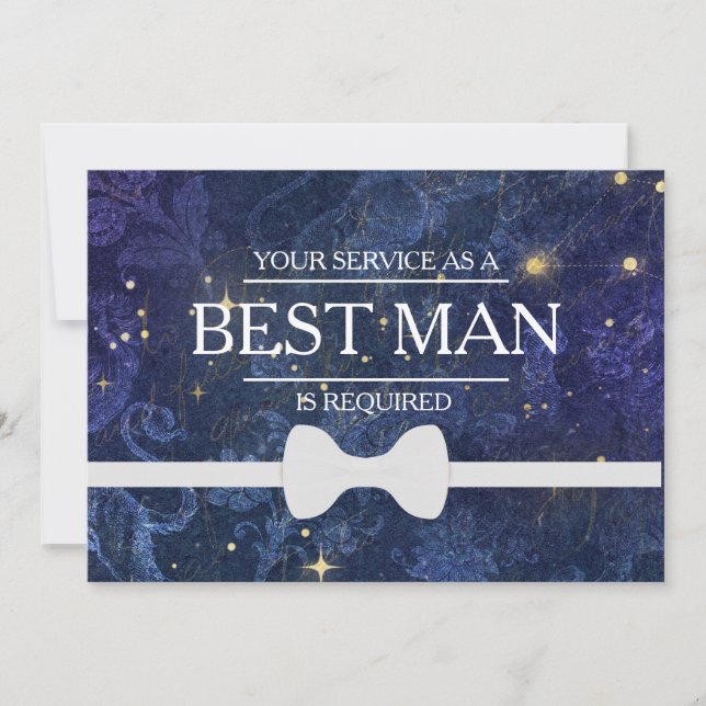 Din tjänst har begärts som bäste man Groomsman Inbjudningar (Framsida)