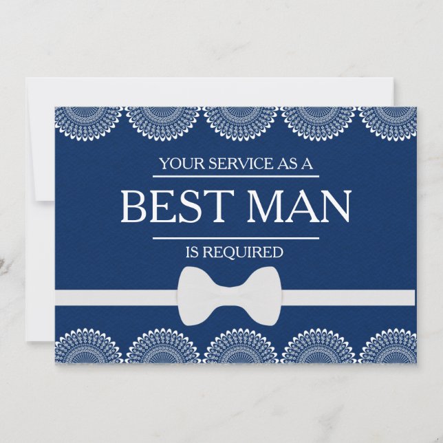 Din tjänst har begärts som bäste man Groomsman Inbjudningar (Framsida)