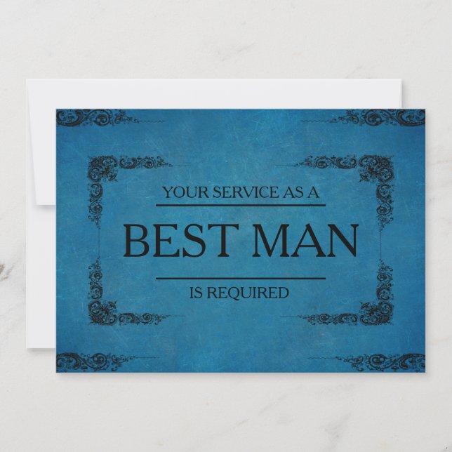 Din tjänst har begärts som bäste man Groomsman Inbjudningar (Framsida)