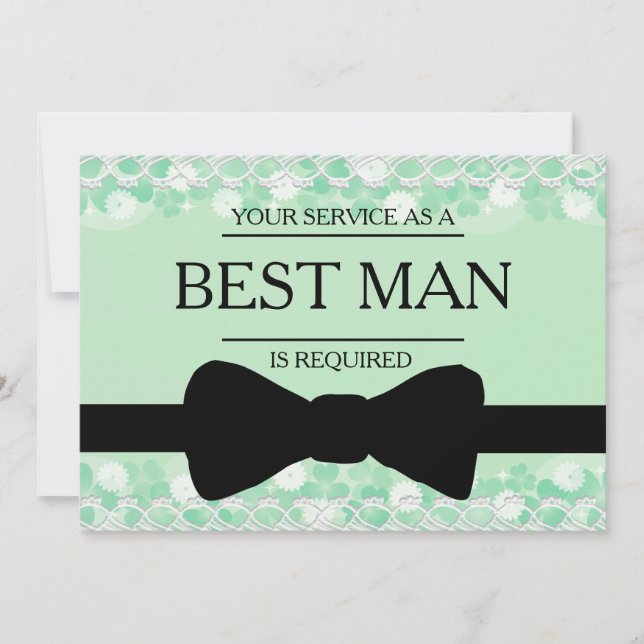 Din tjänst har begärts som bäste man Groomsman Inbjudningar (Framsida)