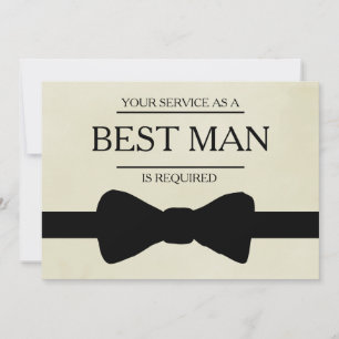Din tjänst har begärts som bäste man Groomsman Inbjudningar