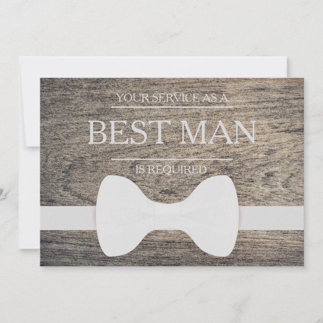 Din tjänst har begärts som bäste man Groomsman Inbjudningar (Framsida)