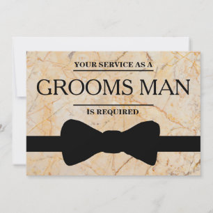 Din tjänst har begärts som bäste man Groomsman Inbjudningar