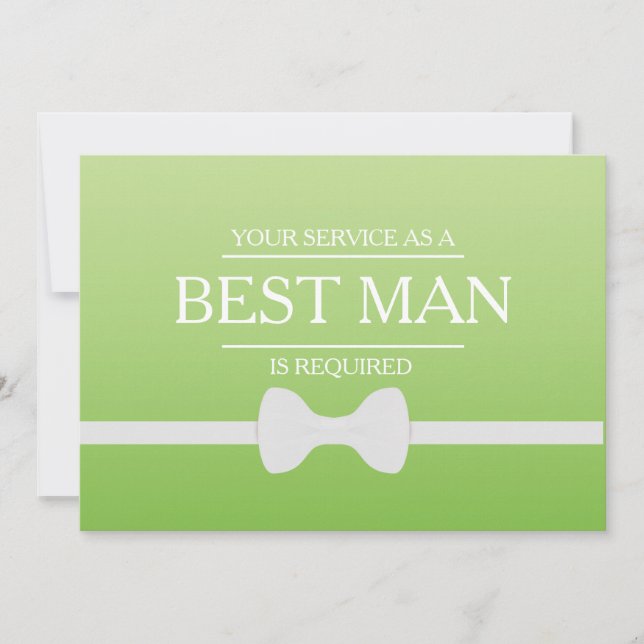 Din tjänst har begärts som bäste man Groomsman Inbjudningar (Framsida)