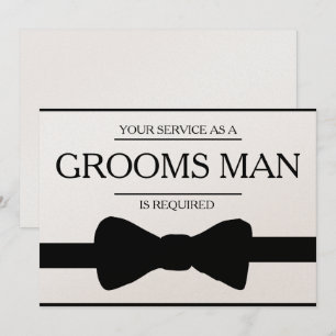 Din tjänst har begärts som bäste man Groomsman Inbjudningar