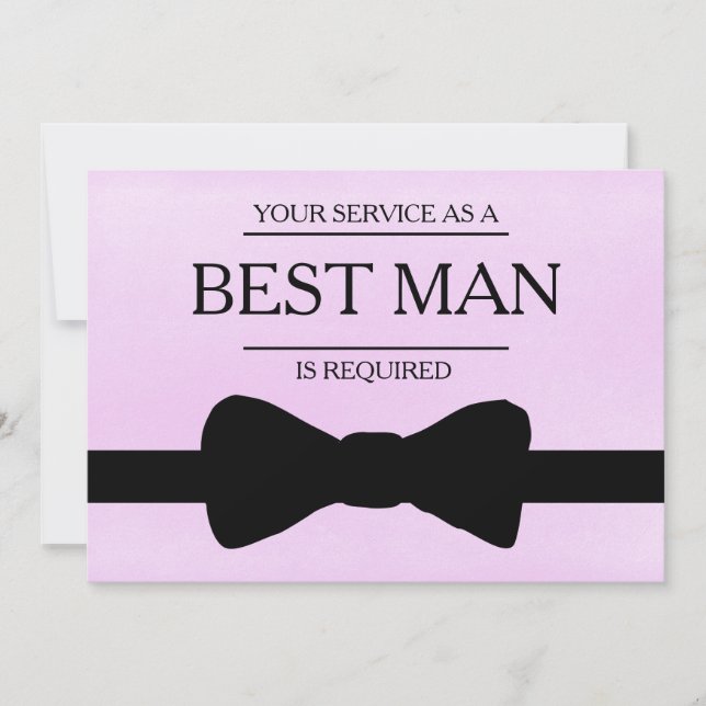 Din tjänst har begärts som bäste man Groomsman Inbjudningar (Framsida)