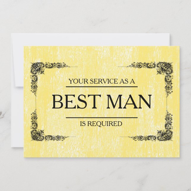 Din tjänst har begärts som bäste man Groomsman Inbjudningar (Framsida)