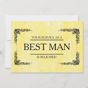 Din tjänst har begärts som bäste man Groomsman Inbjudningar