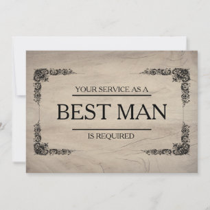 Din tjänst har begärts som bäste man Groomsman Inbjudningar