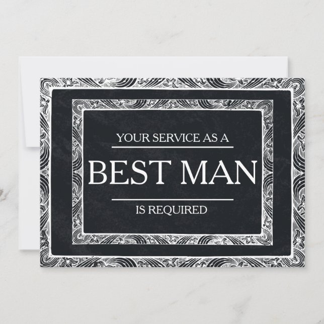 Din tjänst har begärts som bäste man Groomsman Inbjudningar (Framsida)