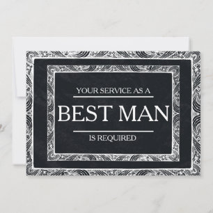 Din tjänst har begärts som bäste man Groomsman Inbjudningar