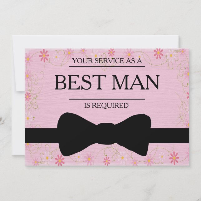 Din tjänst har begärts som bäste man Groomsman Inbjudningar (Framsida)