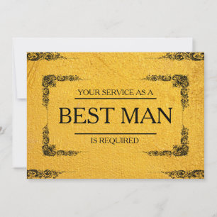 Din tjänst har begärts som bäste man Groomsman Inbjudningar