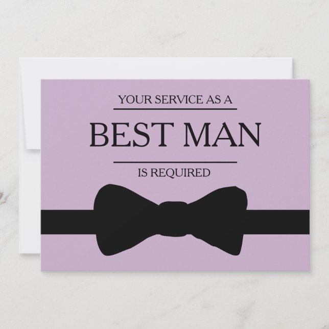 Din tjänst har begärts som bäste man Groomsman Inbjudningar (Framsida)