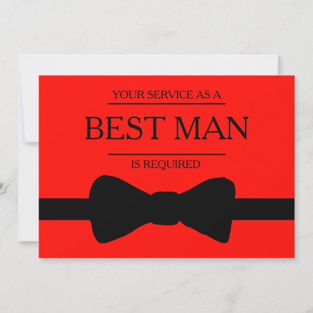 Din tjänst har begärts som bäste man Groomsman Inbjudningar (Framsida)