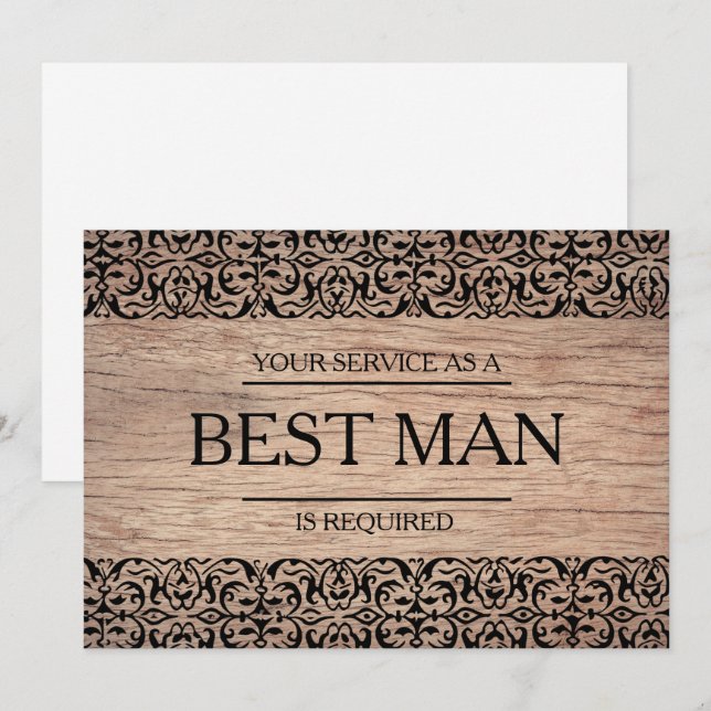 Din tjänst har begärts som bäste man Groomsman Inbjudningar (Fram/baksida)