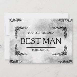 Din tjänst har begärts som bäste man Groomsman Inbjudningar