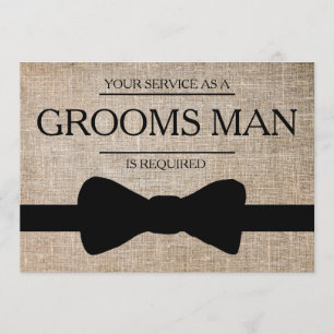 Din tjänst har begärts som bäste man Groomsman Inbjudningar