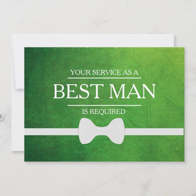 Din tjänst har begärts som bäste man Groomsman Inbjudningar (Framsida)