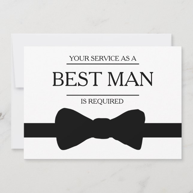 Din tjänst har begärts som bäste man Groomsman Inbjudningar (Framsida)