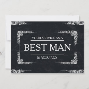 Din tjänst har begärts som bäste man Groomsman Inbjudningar