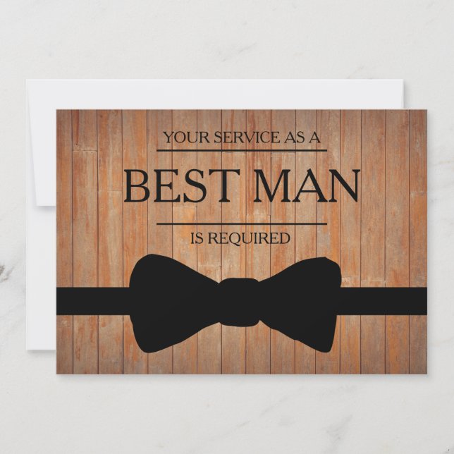 Din tjänst har begärts som bäste man Groomsman Inbjudningar (Framsida)