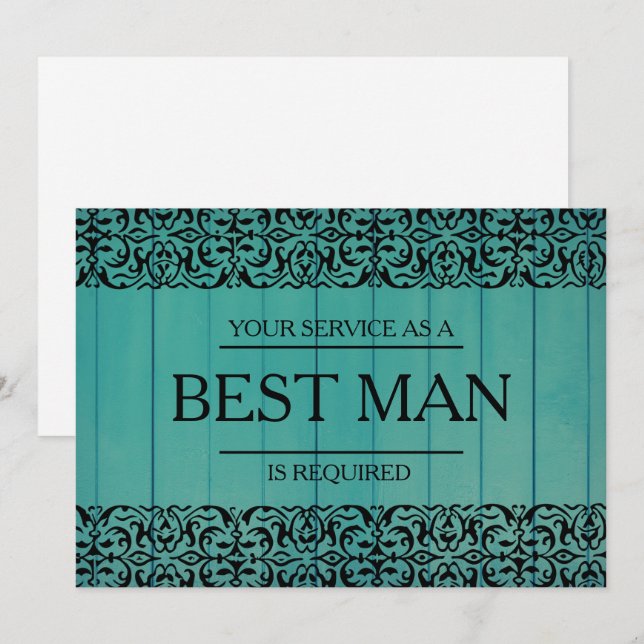Din tjänst har begärts som bäste man Groomsman Inbjudningar (Fram/baksida)
