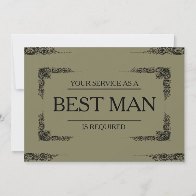 Din tjänst har begärts som bäste man Groomsman Inbjudningar (Framsida)