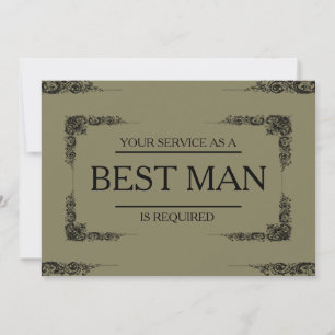 Din tjänst har begärts som bäste man Groomsman Inbjudningar