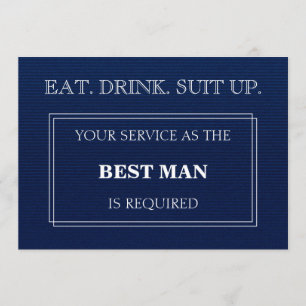 Din tjänst som bästa man kräver blått inbjudningar