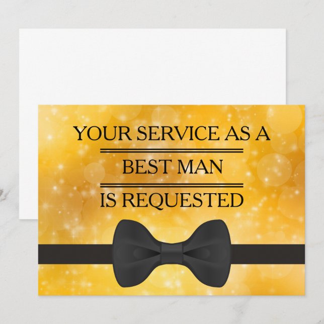 Din tjänst som bröllopsman Best Man Förfrågan Invi Inbjudningar (Fram/baksida)