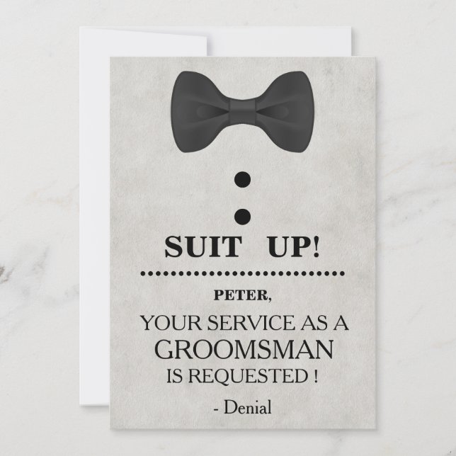 Din tjänst som groomsman begäran inbjudan (Framsida)
